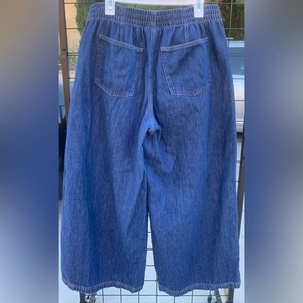 NWOT Universal Thread Dark Blue Wide-Leg Drawstring Jeans - Picture 2 of 9
